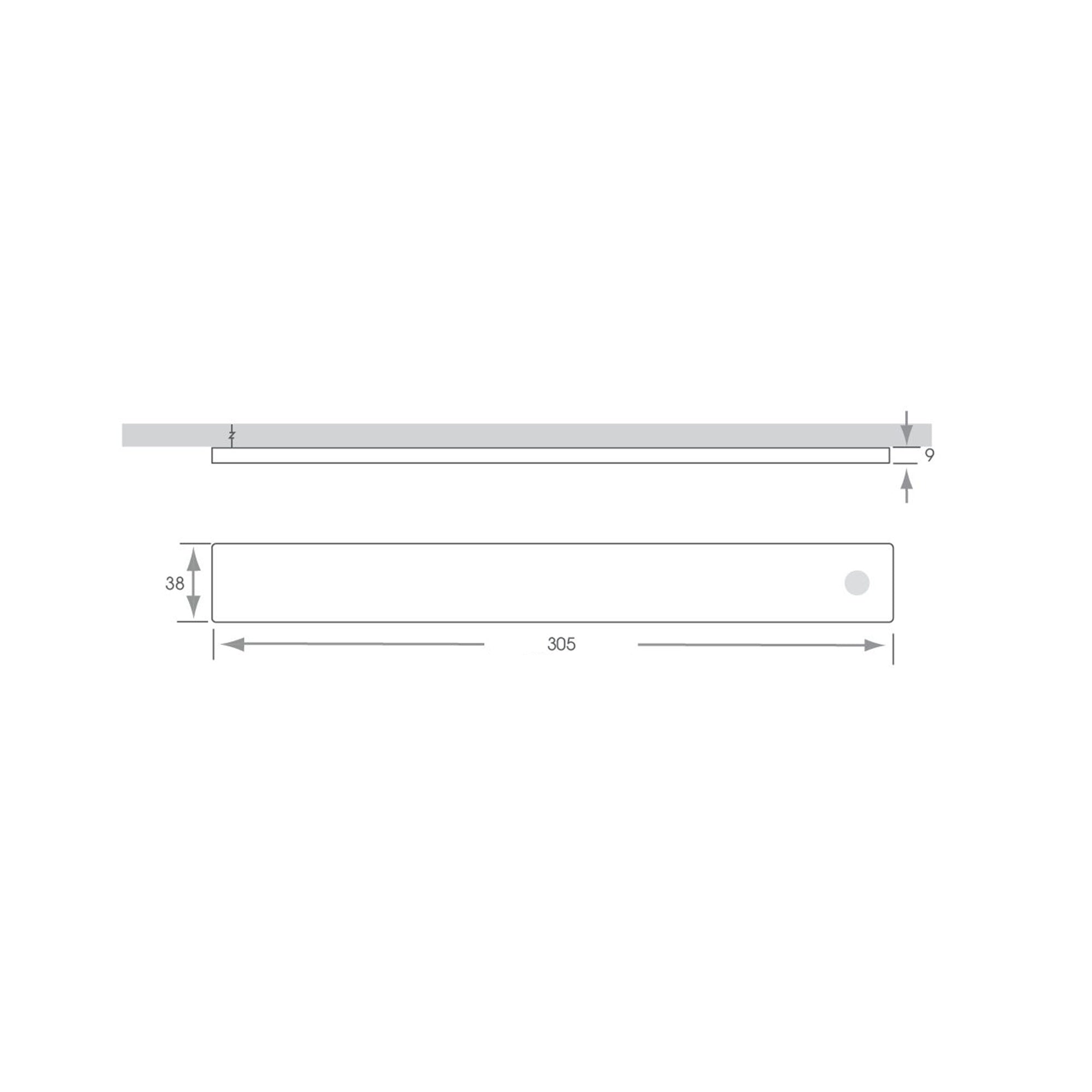 Nova Pro 305mm USB-C Rechargeable Motion Sensor LED Cabinet Light - Slim & Wireless