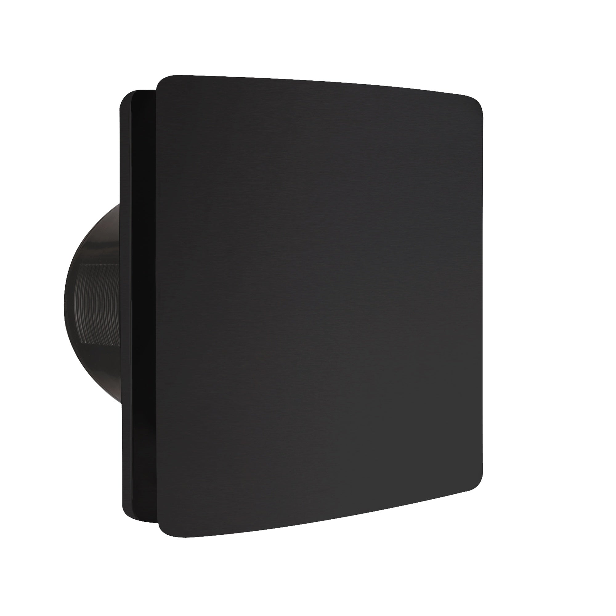 FNX Bathrooms Air-Stream Pro Black Extractor Fan, Quiet IPX4 Bathroom Fan with Timer, Wall & Ceiling Mount, 158mm Square