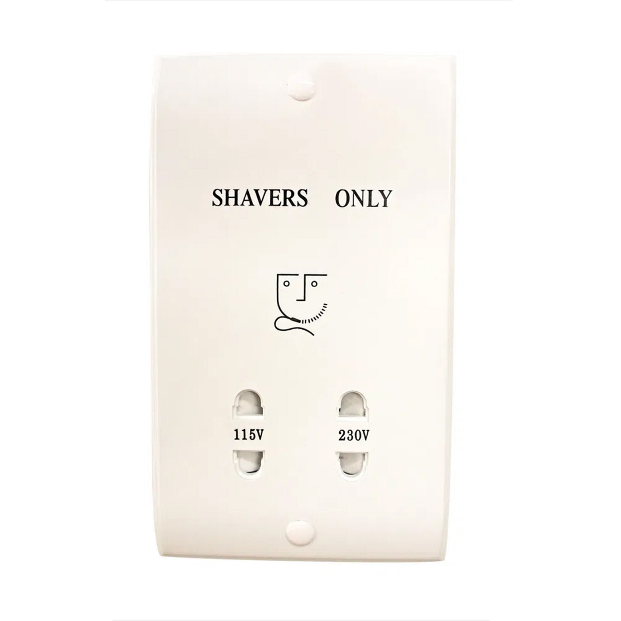 FNX Bathrooms Dual Voltage Shaver Socket - White, 240V/110V, 20VA for Bathroom Safety & Versatility