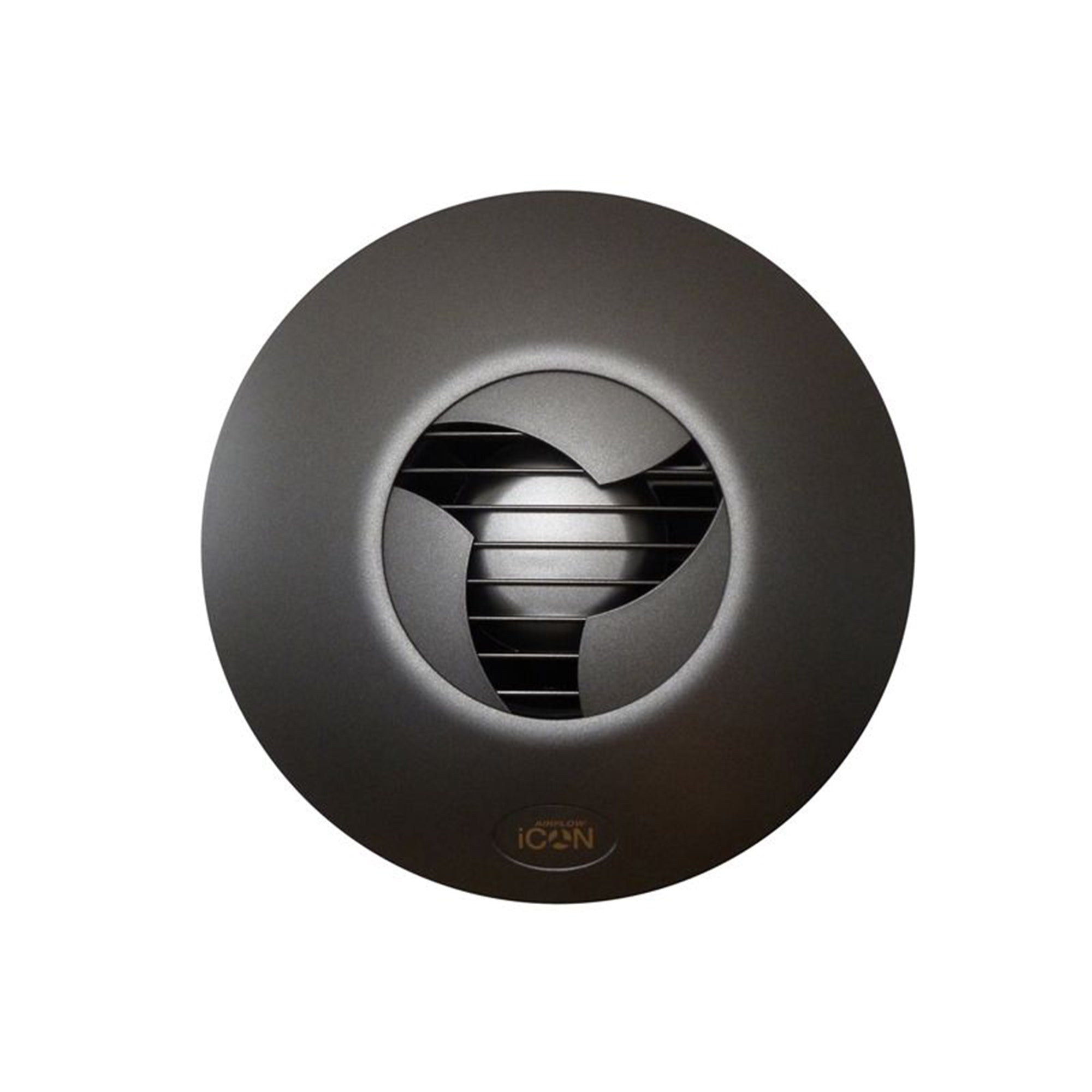 Airflow iCON 15 Quiet Bathroom Extractor Fan with Anthracite Cover - 100mm, 191m3/hr, IPX4 Rated