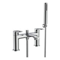 Lunaris Chrome Deck Mounted Bath Shower Mixer Tap with Handset - Modern DIY Upgrade