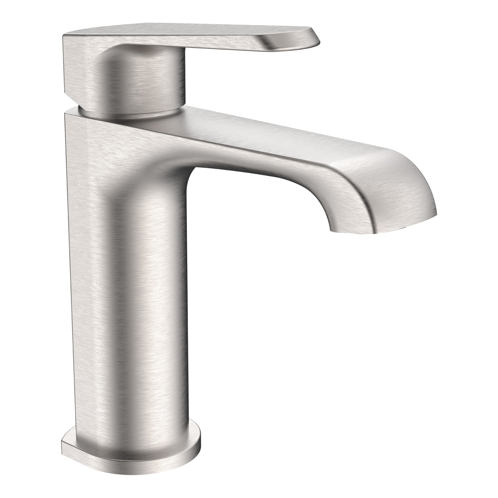 Lunaris Brushed Nickel Mini Mono Basin Mixer Tap - Modern Deck Mounted Design for Compact Basins