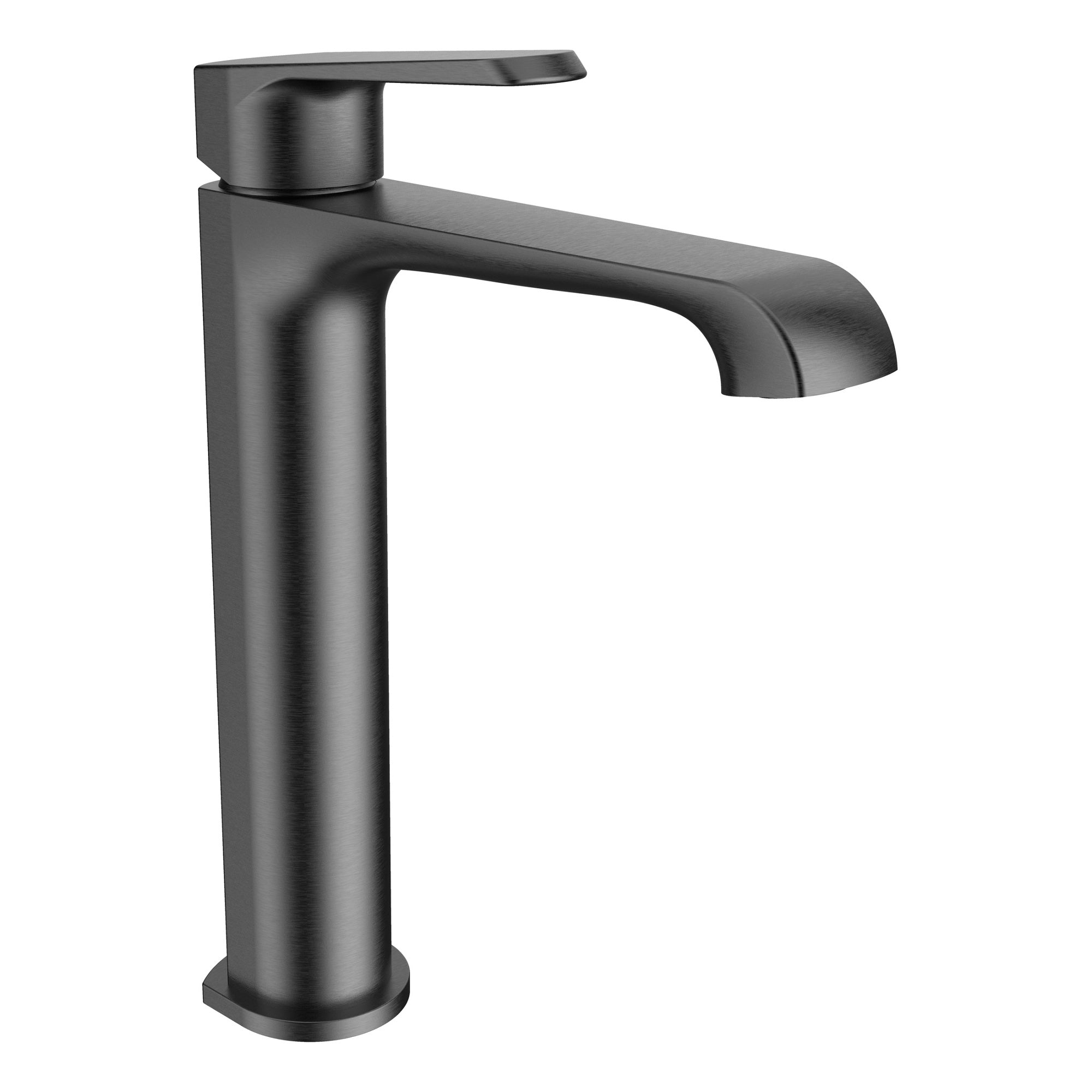 Lunaris Gunmetal Tall Mono Basin Mixer Tap - Deck Mounted, Contemporary Design for Countertop Basins