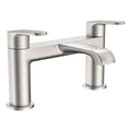 Lunaris Brushed Nickel Deck Mounted Bath Filler Mixer Tap - Modern Brass Design