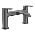 Lunaris Gunmetal Deck Mounted Bath Filler Tap with Lever Handles - Contemporary Design