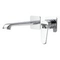 Lunaris Modern Chrome Wall Mounted Basin Mixer Tap - Sleek Single Lever Control for Contemporary Bathrooms