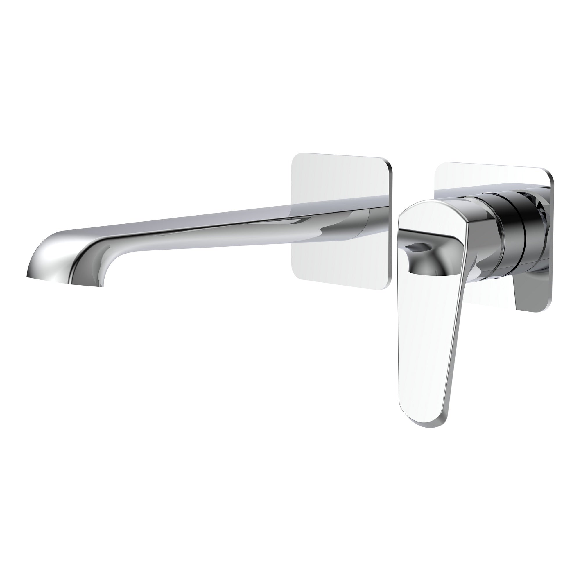 Lunaris Modern Chrome Wall Mounted Basin Mixer Tap - Sleek Single Lever Control for Contemporary Bathrooms