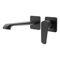 Lunaris Matt Black Wall Mounted Basin Mixer Tap, Contemporary Mono Filler, Solid Brass & Ceramic Cartridge
