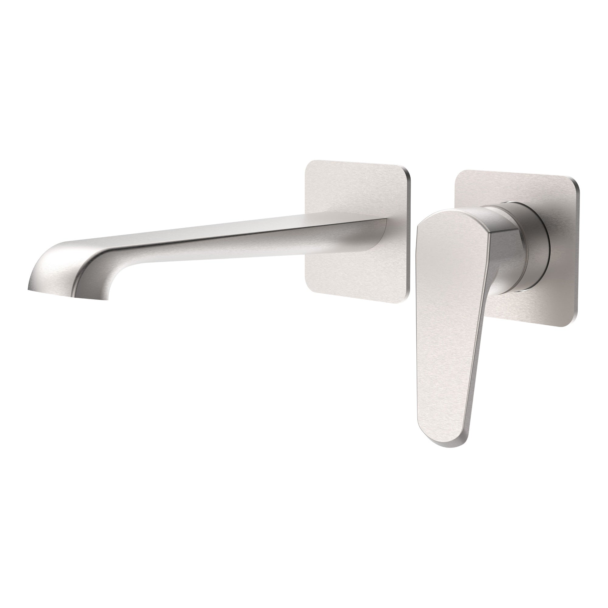 Lunaris Brushed Nickel Wall Mounted Basin Mixer Tap - Contemporary Design