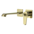 Lunaris Brushed Brass Wall-Mounted Basin Mixer Tap - Luxury Modern Design for UK Bathrooms
