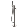 Lunaris Brushed Nickel Freestanding Bath Shower Mixer Tap with Handset - Modern Brass Design for Elegant Bathrooms