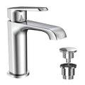 Lunaris Chrome Mono Basin Mixer Tap & Universal Basin Pop-Up Waste Set, Deck Mounted
