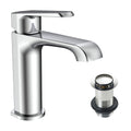 Lunaris Chrome Mono Basin Mixer Tap - Deck Mounted with Unslotted Basin Waste for Modern Bathrooms