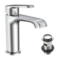 Lunaris Chrome Mini Mono Basin Mixer Tap with Slotted Waste, Deck Mounted Tap for Compact Bathrooms
