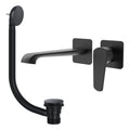 Lunaris Matt Black Wall Mounted Bath Filler & Waste Kit - Sleek, Space-Saving Design for Modern Bathrooms