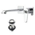Lunaris Chrome Wall-Mounted Basin Mixer Tap with Slotted Waste