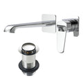 Lunaris Wall-Mounted Basin Mixer Tap & Unslotted Waste in Polished Chrome