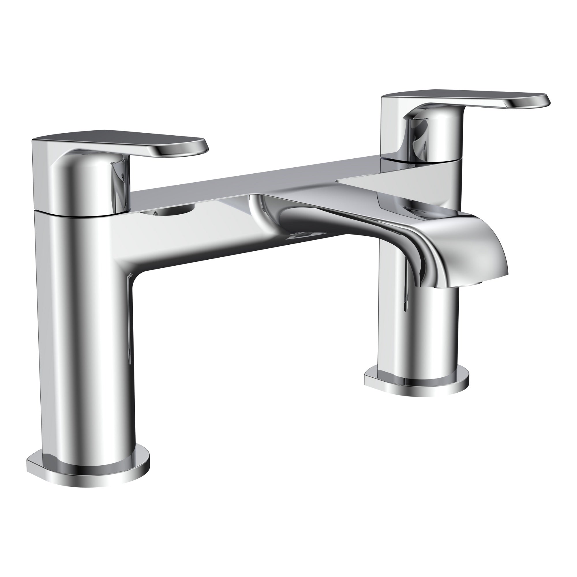 Lunaris Chrome Bath Filler & Tall Basin Mixer Tap Set with Matching Wastes
