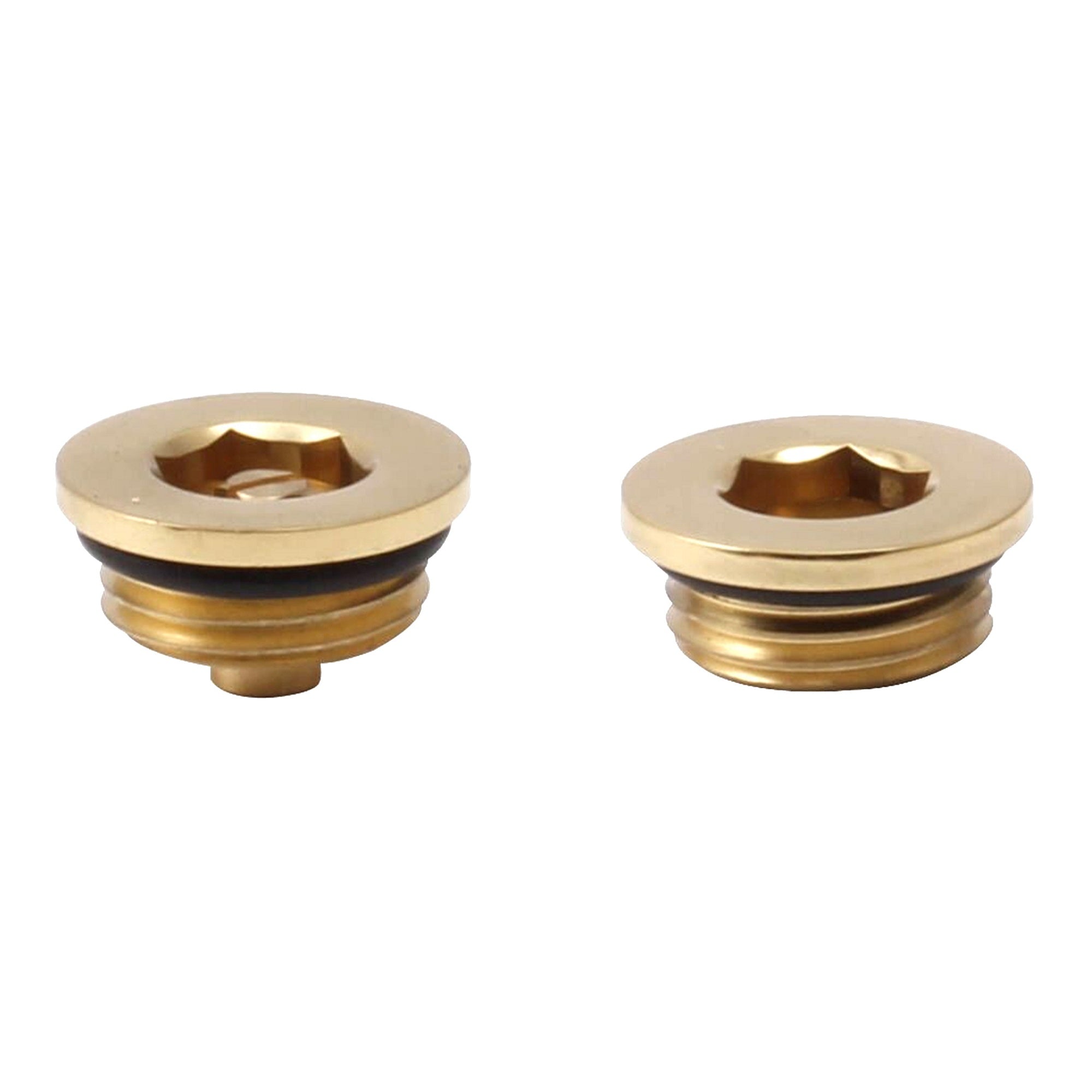 Premium Polished Brass Radiator Air Vent & Blanking Plug Set, 1/2" BSP Thread for DIY Installation