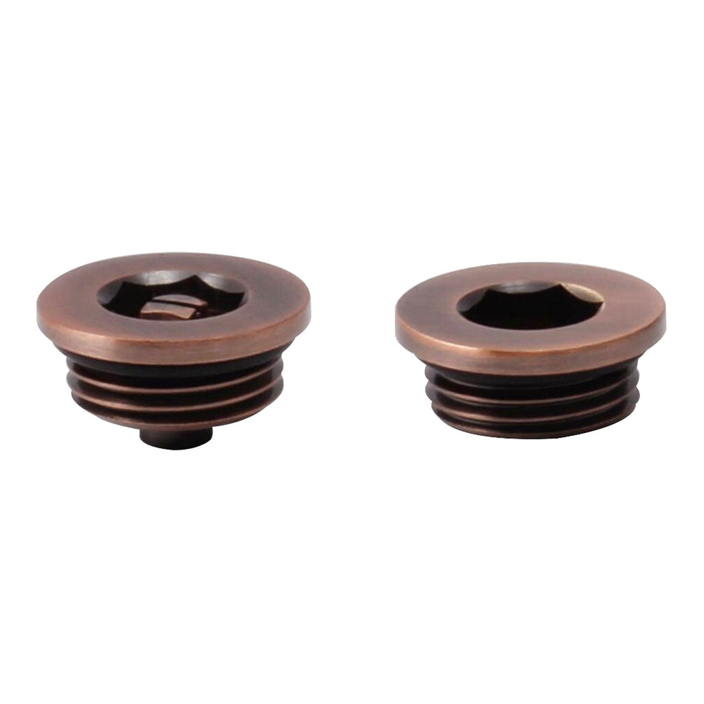 Antique Copper Radiator Air Vent & Blanking Plug Set - 1/2" BSP (G1/2) Thread - Durable Brass for DIY