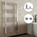 Chrome Straight Heated Towel Rail Radiator 300x1200mm with TRVs & Accessories
