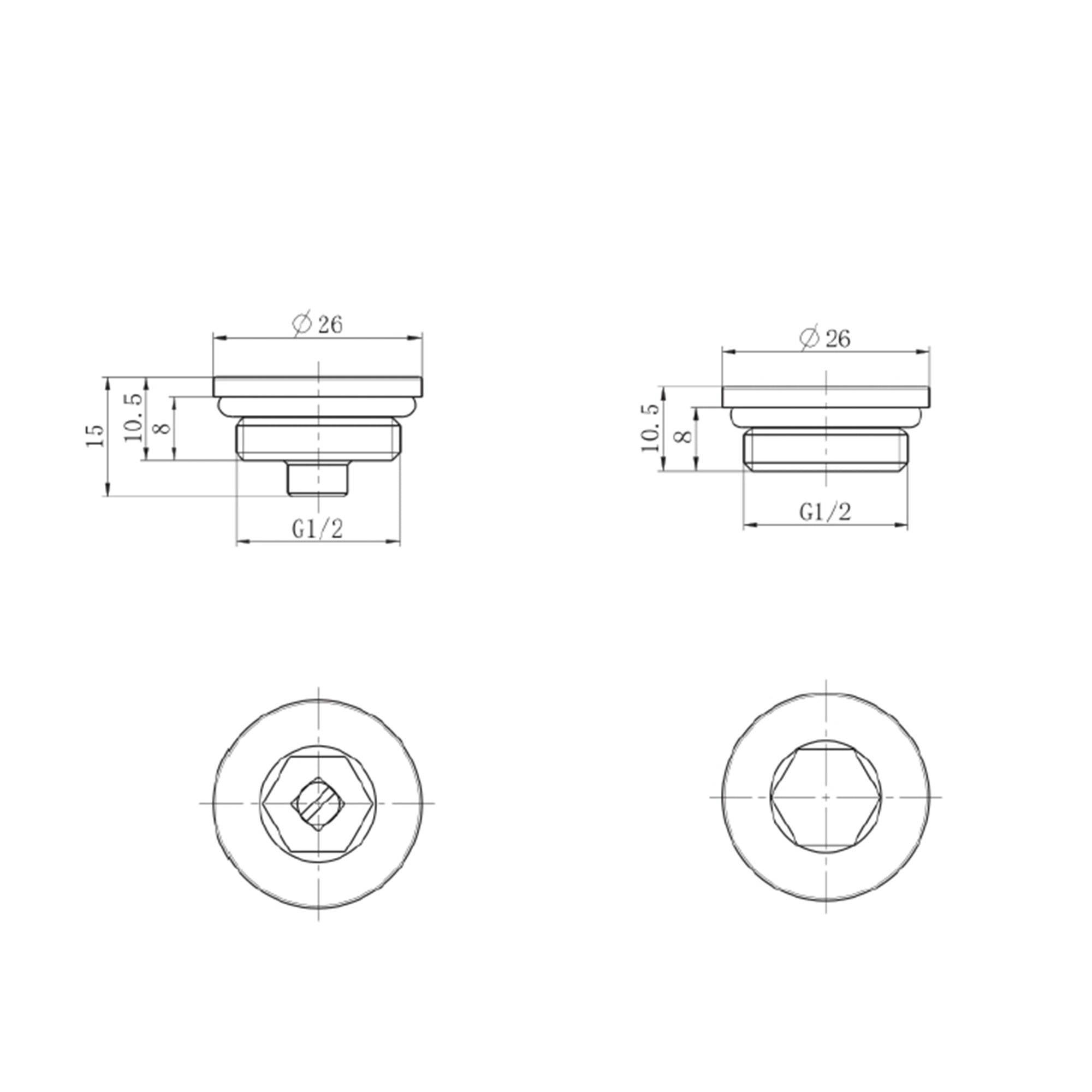 Polished Chrome 300x800mm Straight Heated Towel Rail Radiator with Dual Fuel Manual Corner Valves, Air Bleed & Blanking Cap