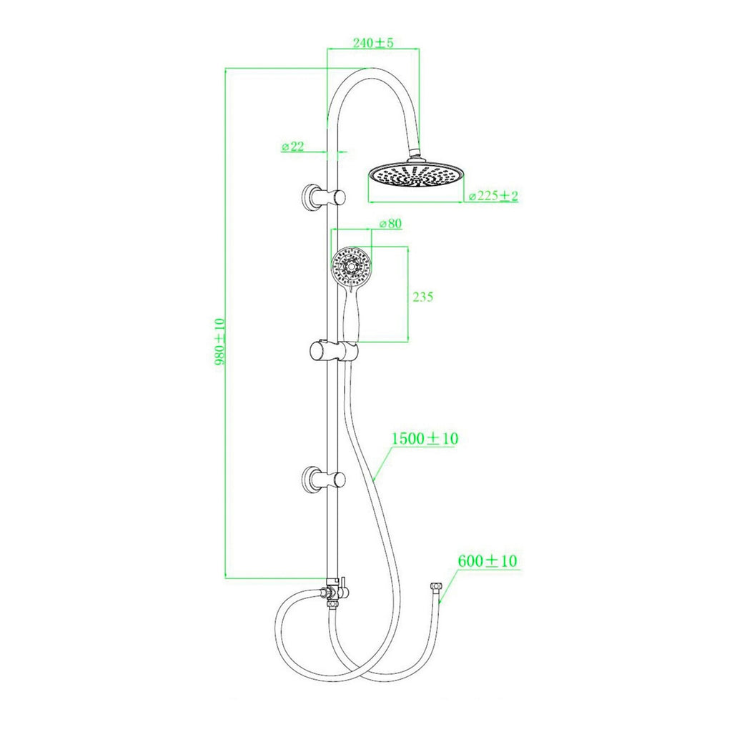 FNX Bathrooms Premium Thermostatic Bath Shower Mixer Tap with Square 3-Way Shower Kit - Polished Chrome Finish