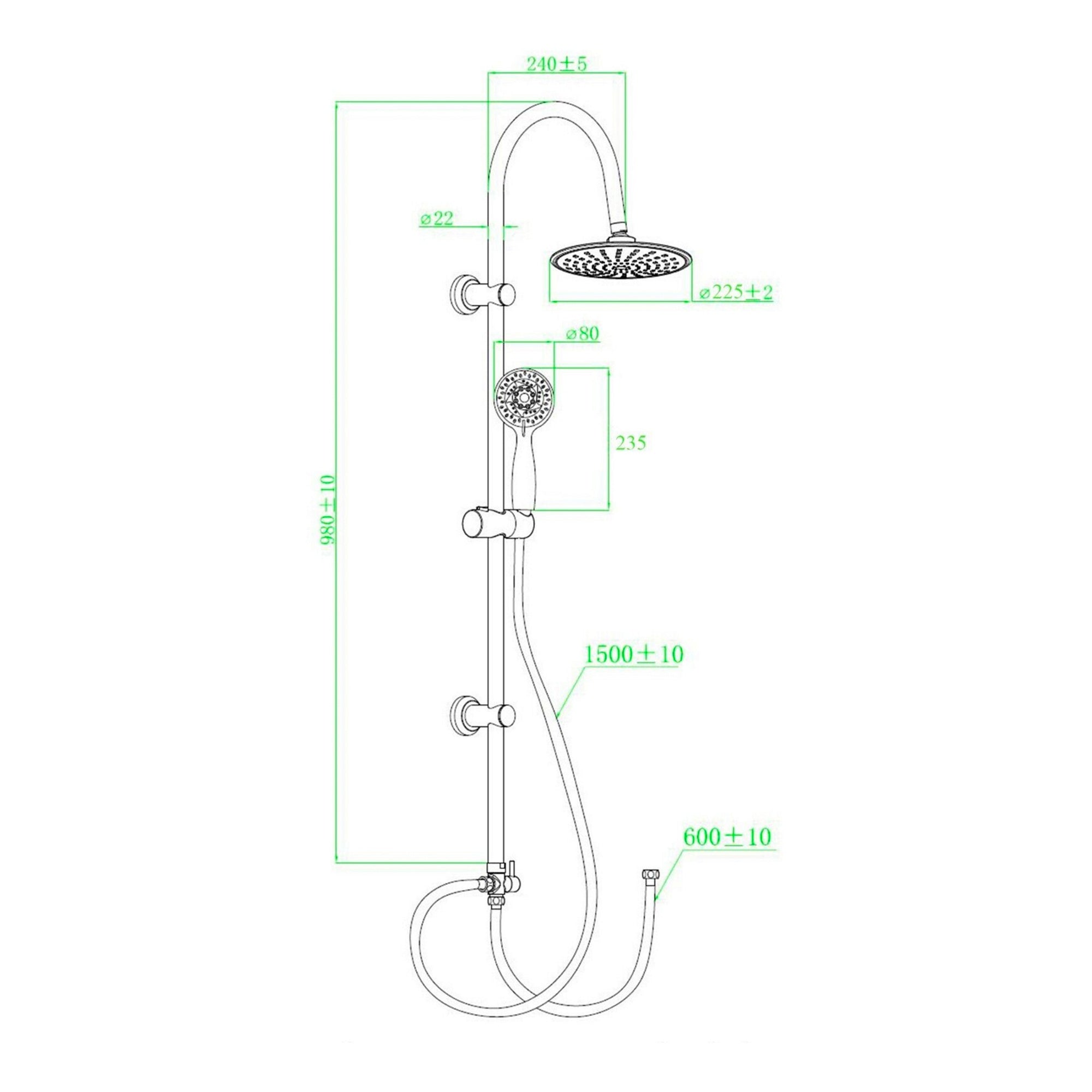 FNX Bathrooms Premium Thermostatic Bath Shower Mixer Tap with Square 3-Way Shower Kit - Polished Chrome Finish