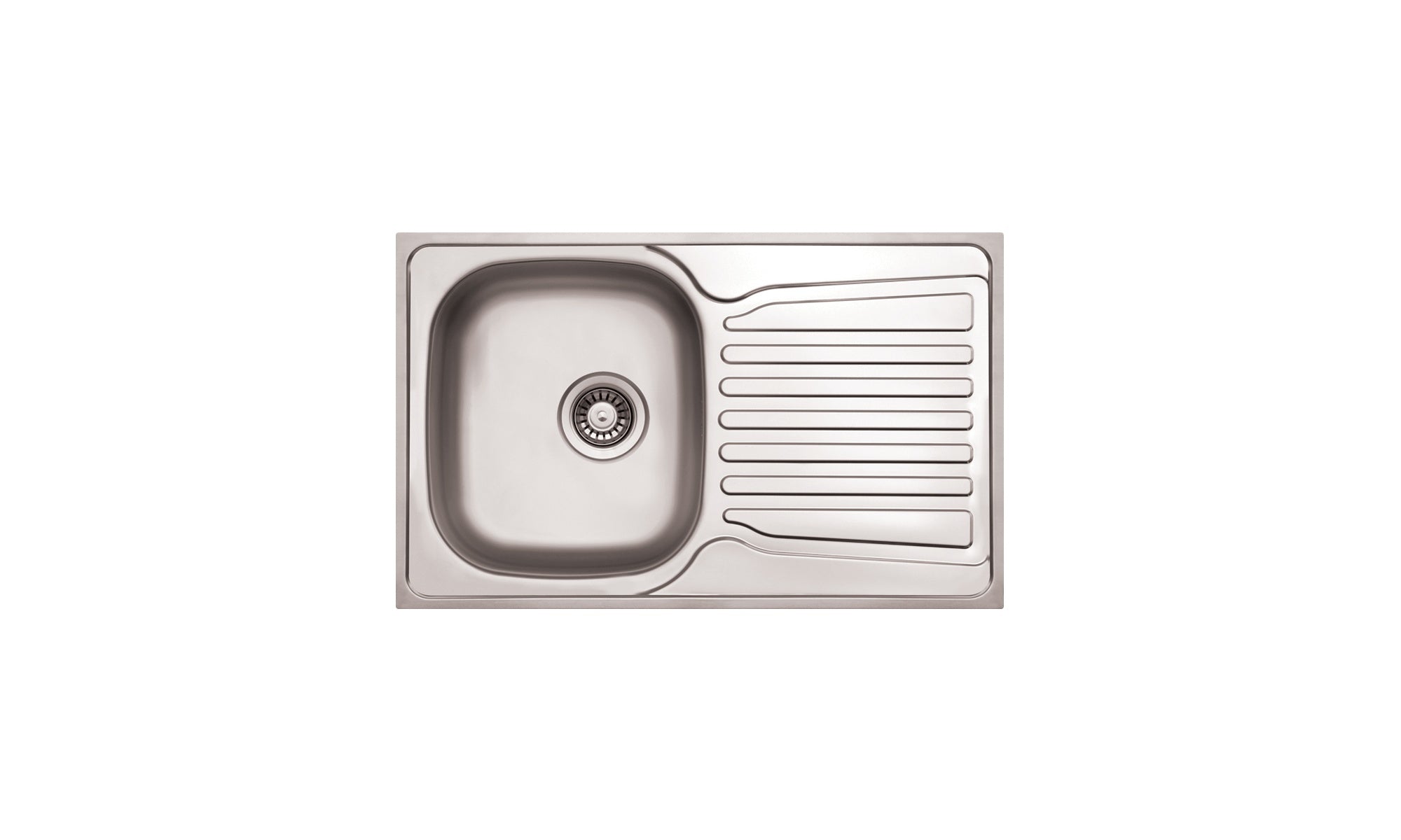Sleek Inset Stainless Steel Kitchen Sink with Right-Hand Drainer & Waste - 1.0 Bowl