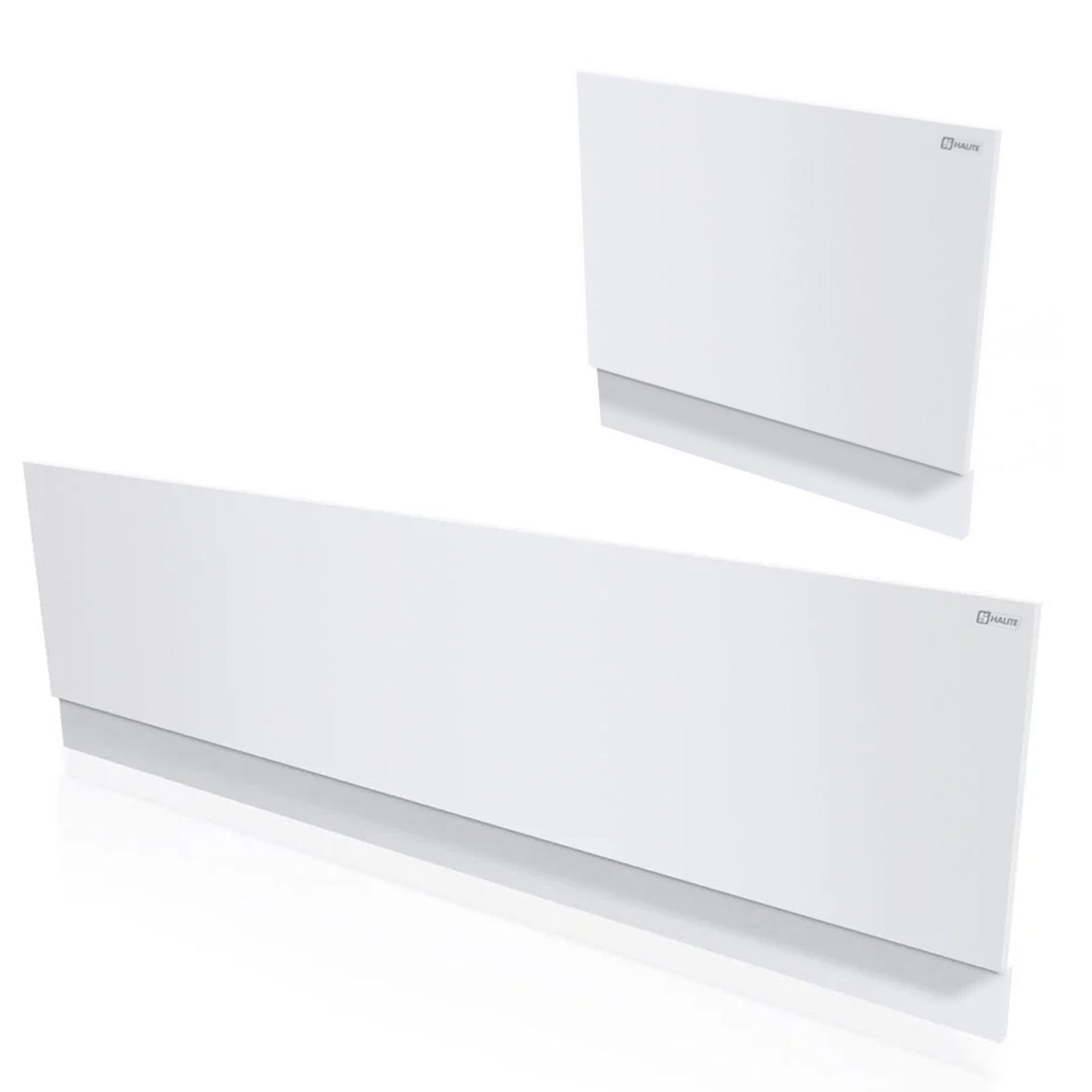 Halite Waterproof Gloss White Bath Panel Set: 1700mm Front & 700mm End with Plinth