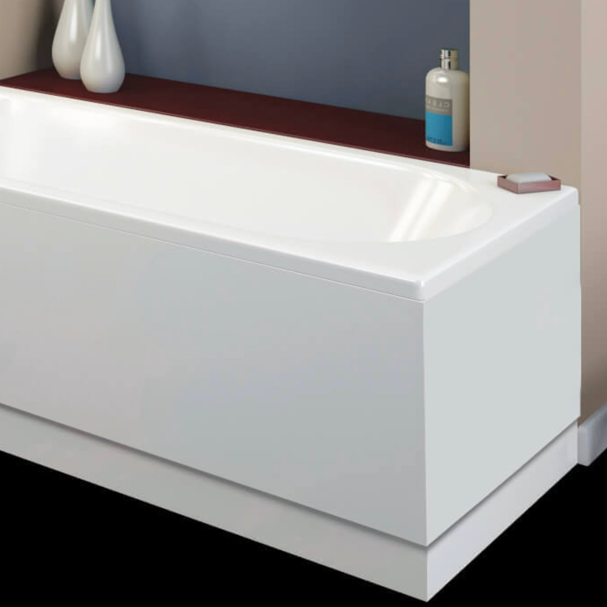 Halite Waterproof Gloss White Bath Panel Set: 1700mm Front & 700mm End with Plinth