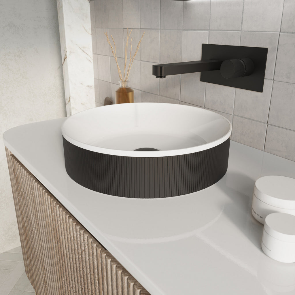 Koko Basin Black Countertop Bathroom Basin 360