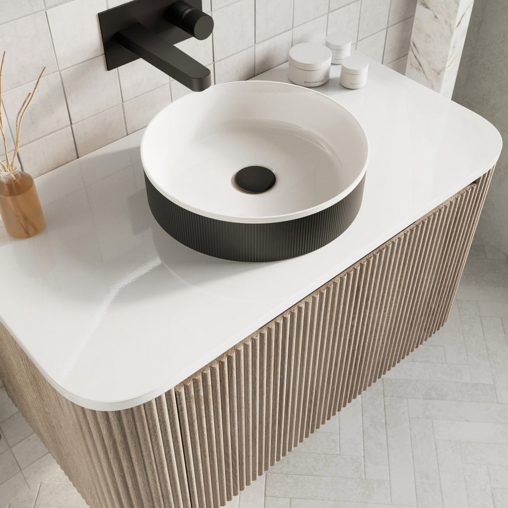 Koko Basin Black Countertop Bathroom Basin 360