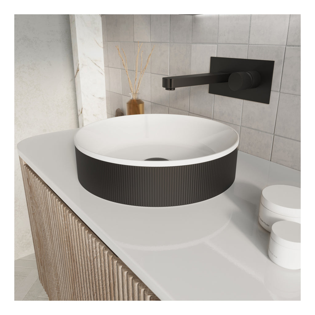 Koko Basin Black Countertop Bathroom Basin 360