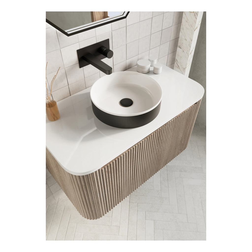 Koko Basin Black Countertop Bathroom Basin 360