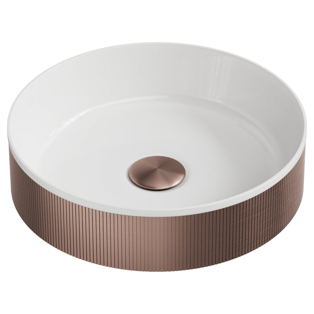 Koko Basin Brushed Bronze Countertop Bathroom Basin 360
