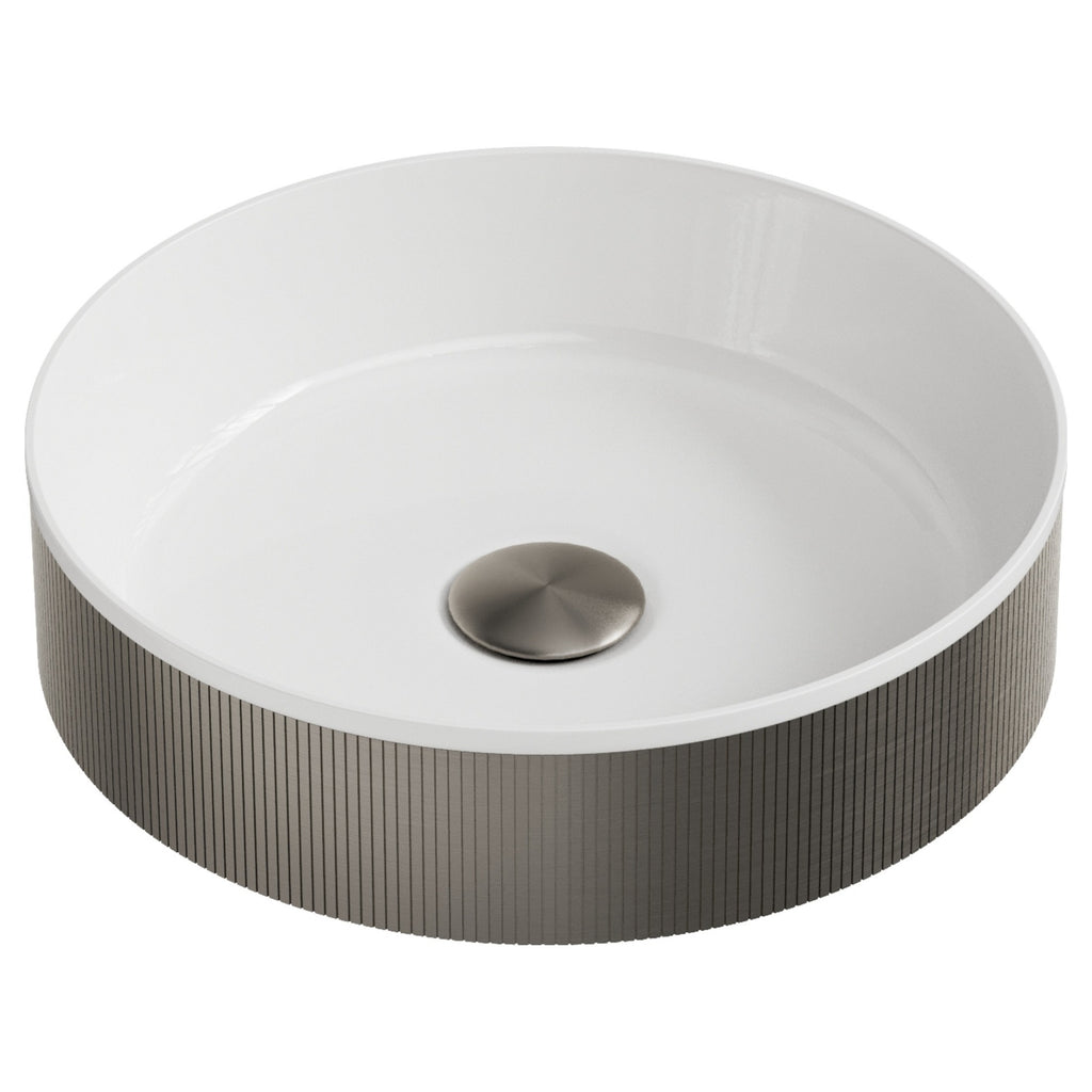 Koko Basin Gunmetal Countertop Bathroom Basin 360