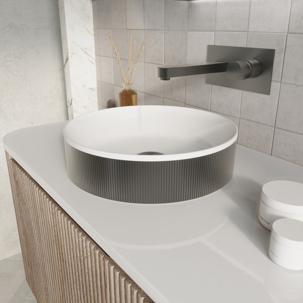 Koko Basin Gunmetal Countertop Bathroom Basin 360