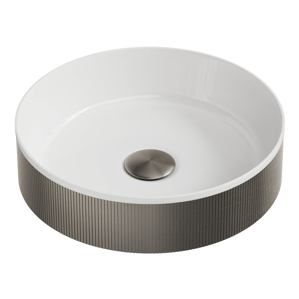 Koko Basin Gunmetal Countertop Bathroom Basin 360