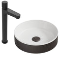 Luxury Matte Black Fluted Countertop Basin & Tall Mixer Tap Set with Matching Waste Modern Bathroom Kit