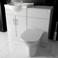 Bubly Bathrooms™ Gloss White Combined Vanity Unit (550mm) & WC Toilet Cabinet Set (500mm) with Rimless Back-to-Wall Toilet & Tap