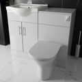 Bubly Bathrooms™ Integrated Vanity & WC Unit Set - Gloss White 1050mm, Rimless Toilet, Basin, Soft Close & Tap