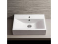 FNX Bathrooms 450mm Countertop Ceramic Basin - Rectangular Gloss White with Overflow