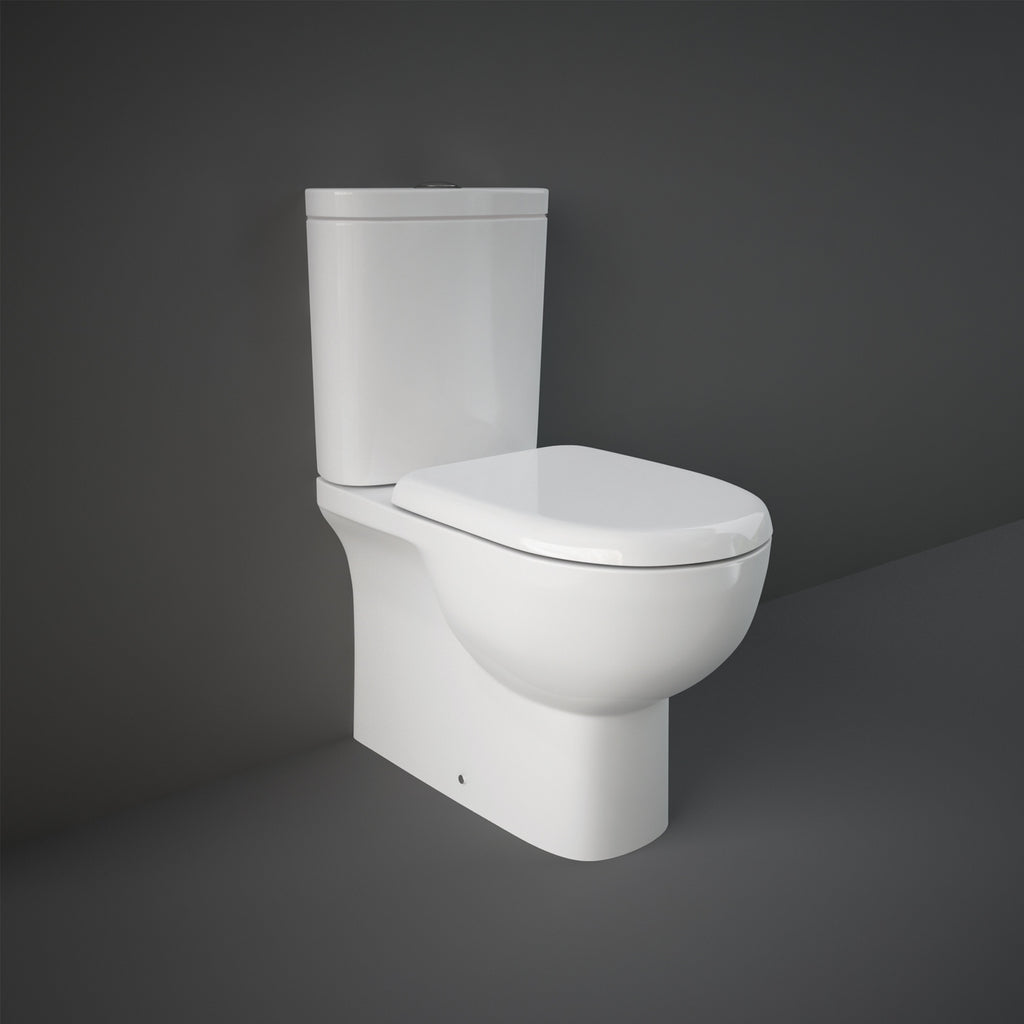 RAK Ceramics Tonique Closed Back Close Coupled Toilet with Soft Close Seat - White