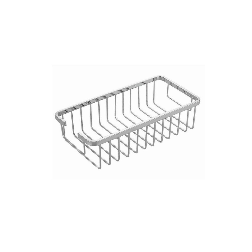 Chrome Wire Soap Basket - Wall Mounted Mild Steel Gloss Finish Modern Design