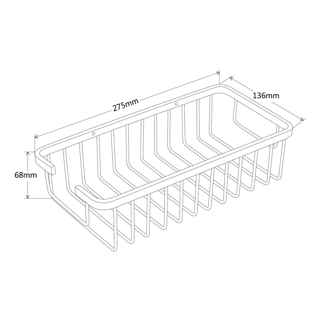 Chrome Wire Soap Basket - Wall Mounted Mild Steel Gloss Finish Modern Design