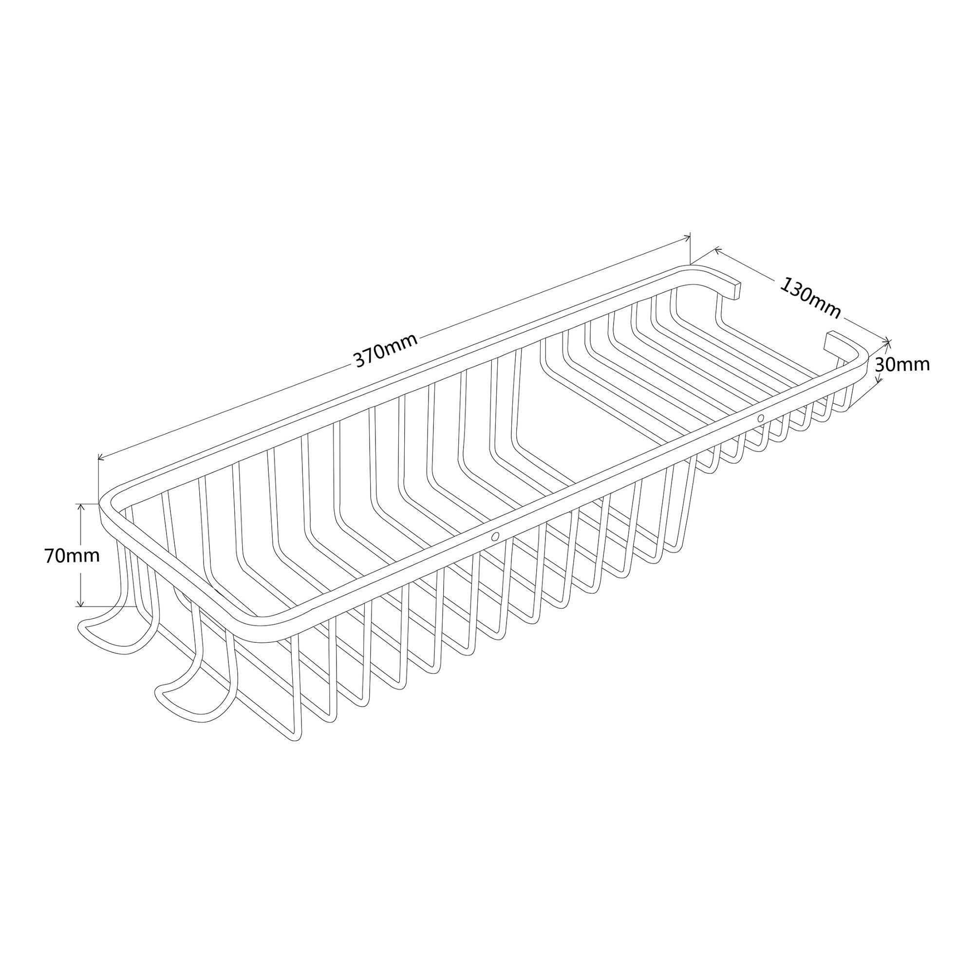 Chrome Wire Soap Basket with Hook - Wall Mounted Mild Steel Gloss Finish Modern Design