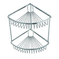 Chrome Wire Double Corner Basket - Wall Mounted Mild Steel Gloss Finish Modern Design
