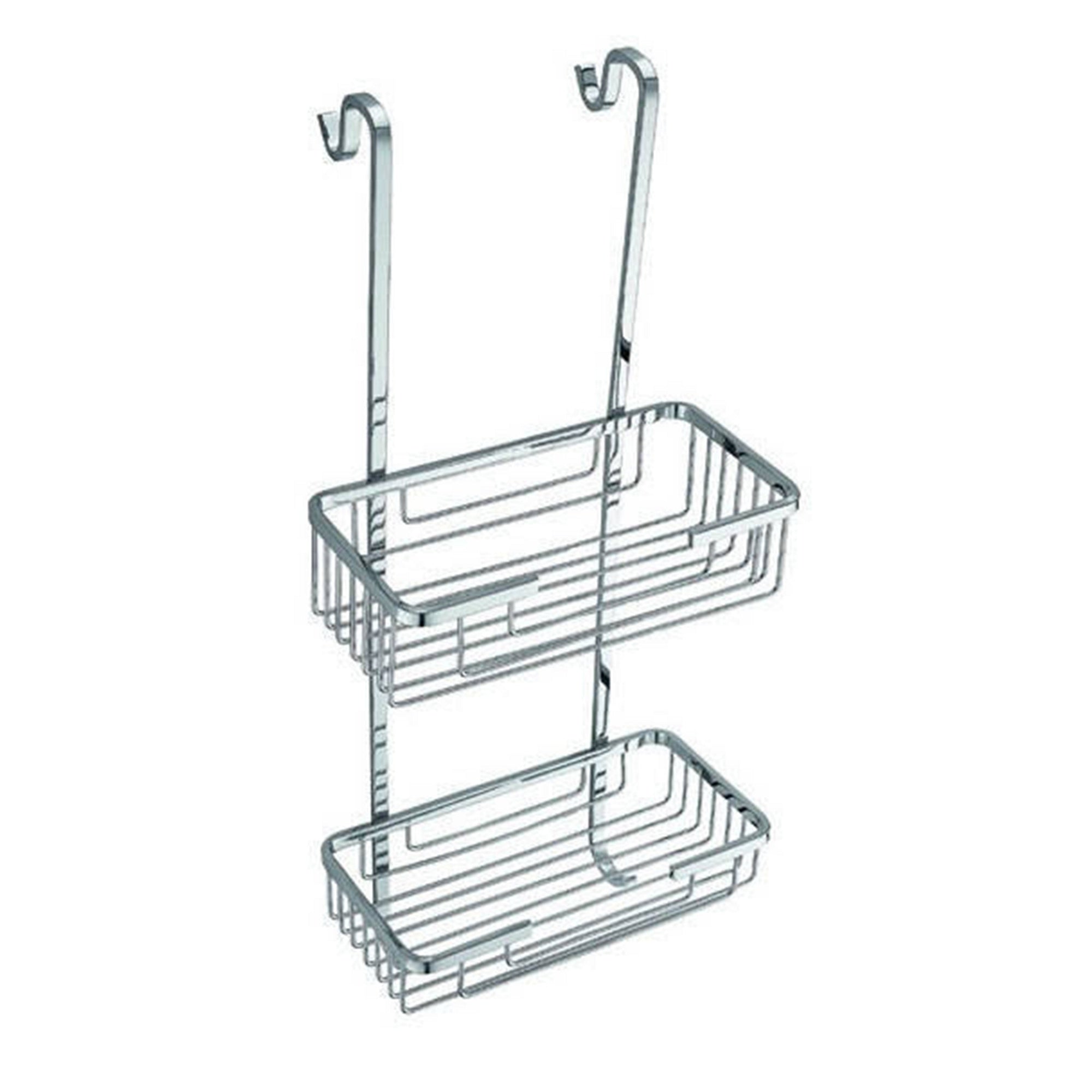 Chrome Hanging Shower Tidy - Wall Mounted Mild Steel Gloss Finish Modern Design