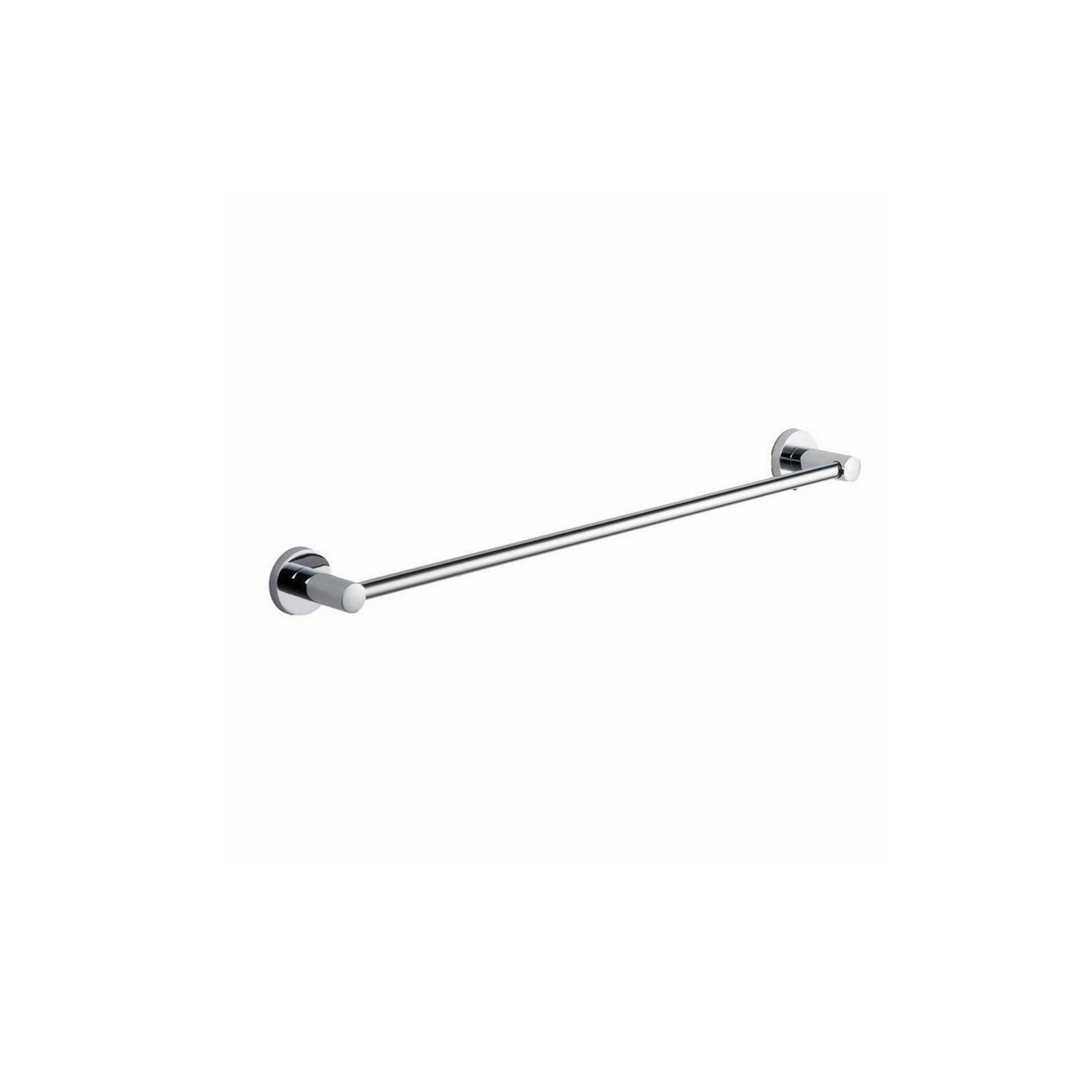 Chrome Plan Single Towel Bar - 645mm Wall Mounted Mild Steel Gloss Finish Modern Design